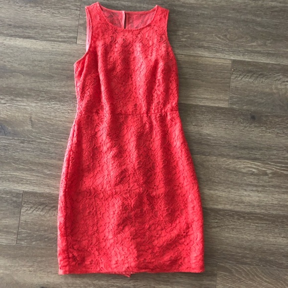 J. Crew Dresses & Skirts - JCrew Coral Lace Fitted Dress, Size 0